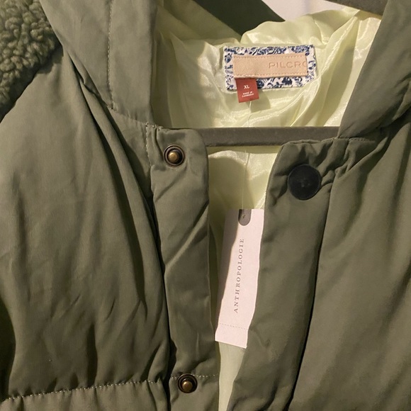 NWT! Anthropologie Pilcro Swing Puffer Jacket Moss Green Size XL - Picture 14 of 16